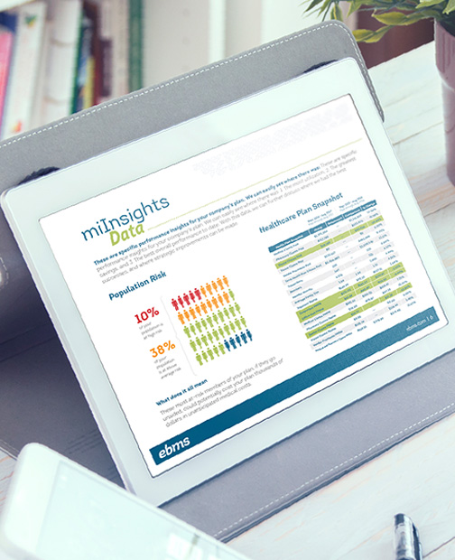EBMS miInsights data analytics healthcare plan snapshot